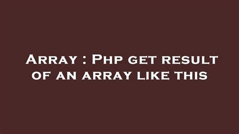 php get_result|Iba pa.